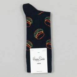 Happy Socks Lunch Time Burger Socks in Navy