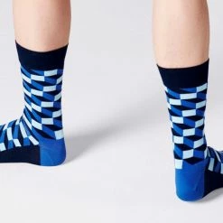 Happy Socks Filled Optic Pattern Socks in Blue 17 Happy Socks Filled Optic Pattern Socks in Blue