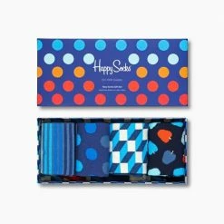 Happy Socks Navy Gift Box 4 Pack