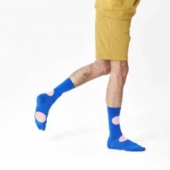 Happy Socks Jumbo Dot Socks in Blue & Pink