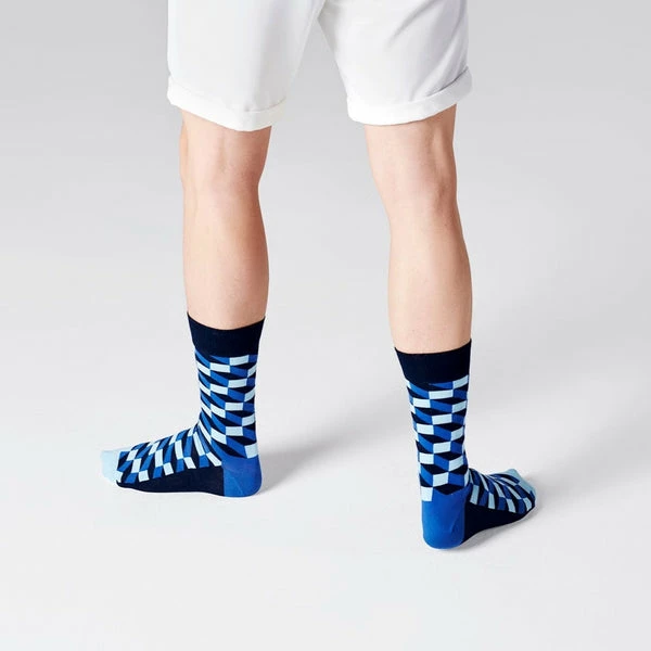 Happy Socks Filled Optic Pattern Socks in Blue 5 Happy Socks Filled Optic Pattern Socks in Blue