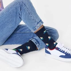 Happy Socks Sail Away Socks in Navy