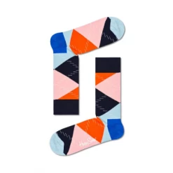Happy Socks Jumbo Argyle Socks in Blue & Pink