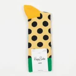 Happy Socks Big Dot Socks in Yellow