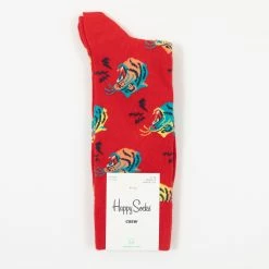 Happy Socks Tiger Socks in Red