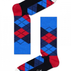 Happy Socks Navy Red Argyle Sock