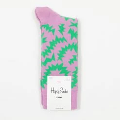 Happy Socks Zig Zag Socks in Pink