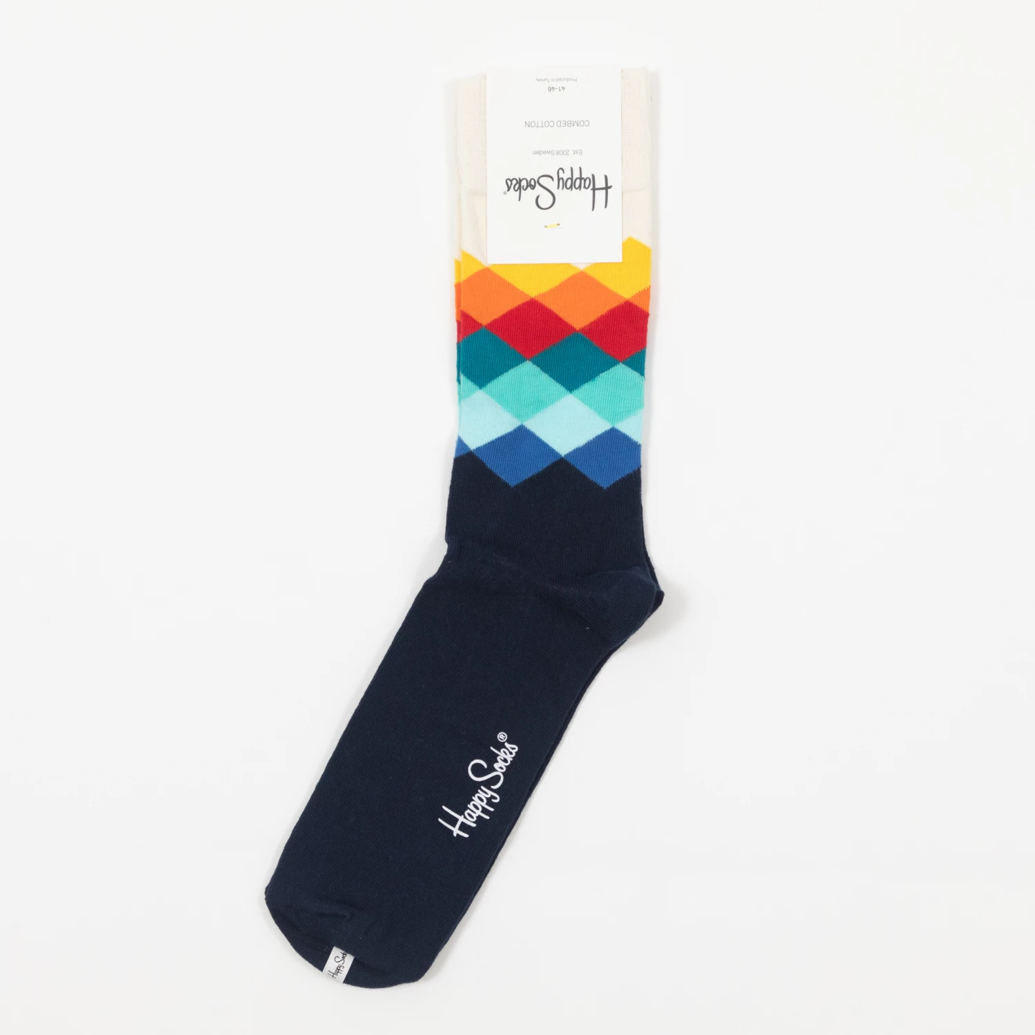 Happy Socks Faded Diamond Socks in Navy 3 Happy Socks Faded Diamond Socks in Navy