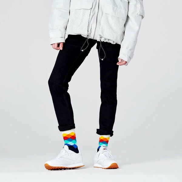 Happy Socks Faded Diamond Socks in Navy 5 Happy Socks Faded Diamond Socks in Navy