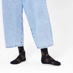 Happy Socks Pizza Slice Socks in Black