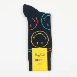 Happy Socks Jumbo Smiley Big Dot Collaboration Socks in Navy