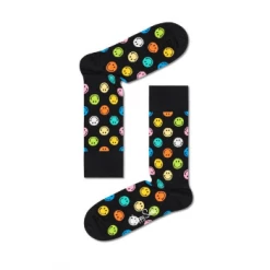 Happy Socks Big Smiley Dot Collaboration Socks in Black