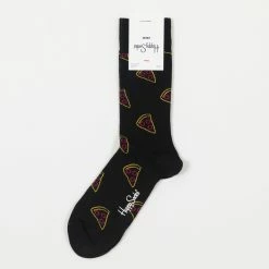 Happy Socks Pizza Slice Socks in Black