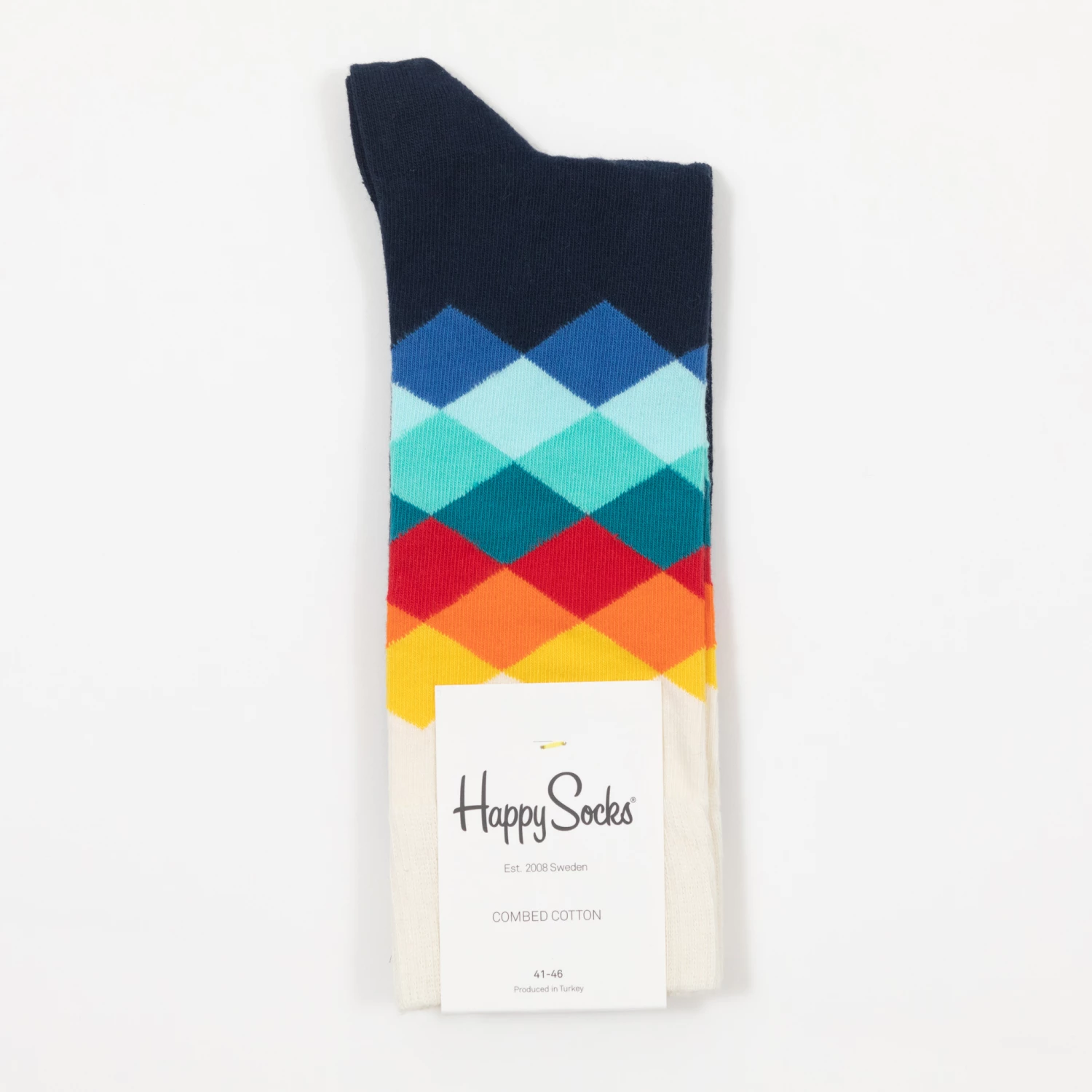 Happy Socks Faded Diamond Socks in Navy 8 Happy Socks Faded Diamond Socks in Navy