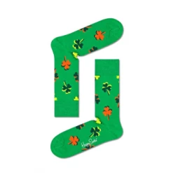 Happy Socks Big Luck Four Leaf Clover Socks in Green