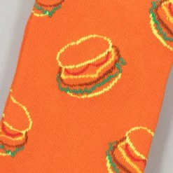 Happy Socks Lunch Time Burger Socks in Orange
