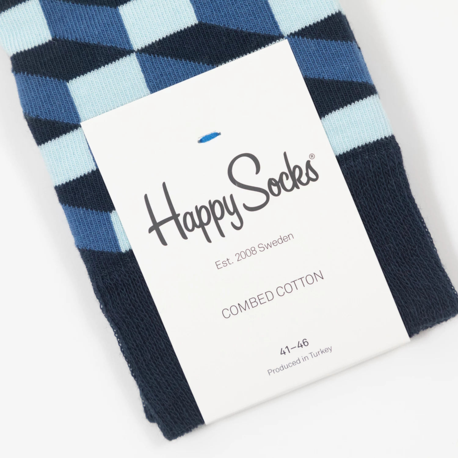 Happy Socks Filled Optic Pattern Socks in Blue 10 Happy Socks Filled Optic Pattern Socks in Blue