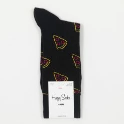 Happy Socks Pizza Slice Socks in Black