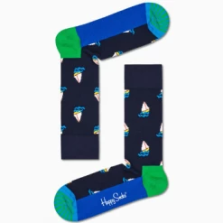 Happy Socks Sail Away Socks in Navy