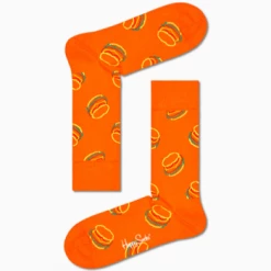 Happy Socks Lunch Time Burger Socks in Orange