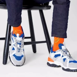 Happy Socks Lunch Time Burger Socks in Orange