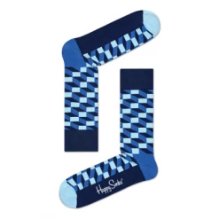 Happy Socks Filled Optic Pattern Socks in Blue