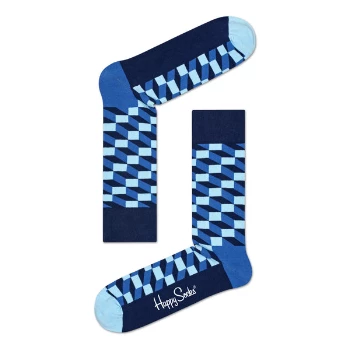 Happy Socks Filled Optic Pattern Socks in Blue 4 Happy Socks Filled Optic Pattern Socks in Blue