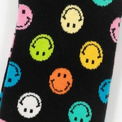 Happy Socks Big Smiley Dot Collaboration Socks in Black