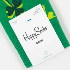 Happy Socks Big Luck Four Leaf Clover Socks in Green