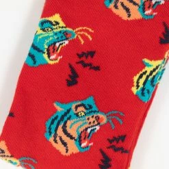 Happy Socks Tiger Socks in Red